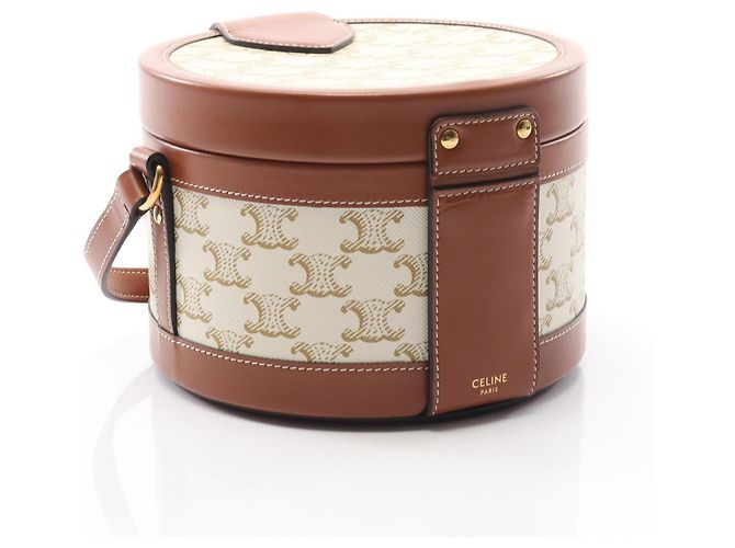 Céline Borsa a Spalla Triomphe Medium Tambour di Celine Marrone Bianco - vista 2