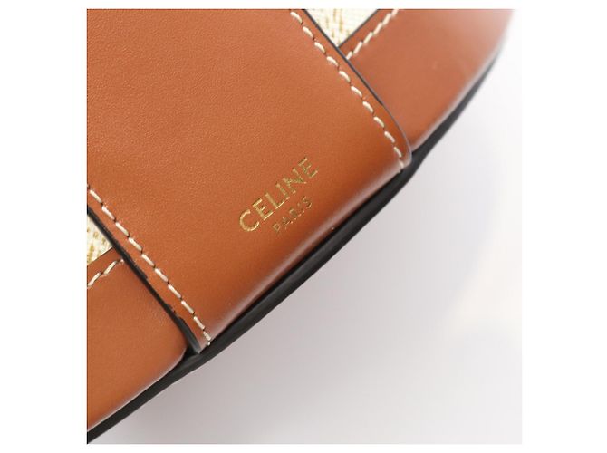 Céline Borsa a Spalla Triomphe Medium Tambour di Celine Marrone Bianco - vista 4