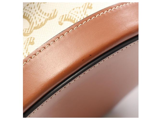 Céline Borsa a Spalla Triomphe Medium Tambour di Celine Marrone Bianco - vista 8