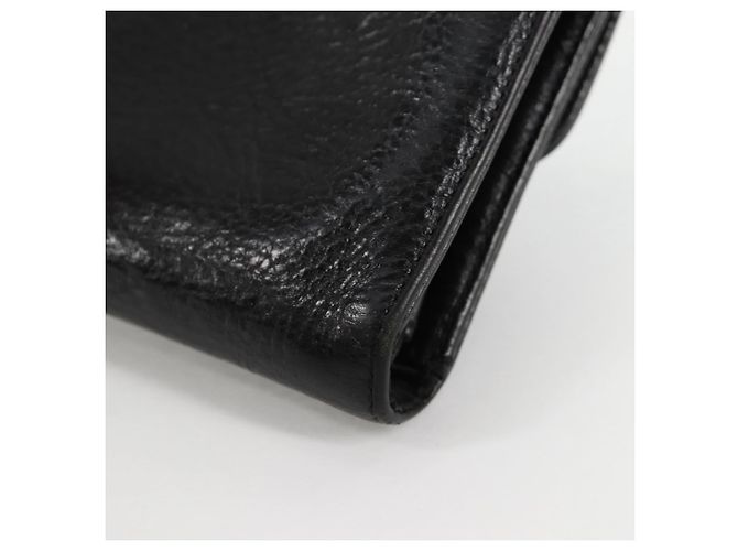 Cartera larga de cuero negro Chrome Hearts Wave Cross Ball Auth 136317M - vista 11