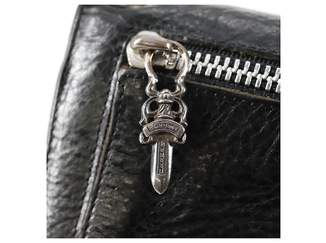 Cartera larga de cuero negro Chrome Hearts Wave Cross Ball Auth 136317M - vista 13