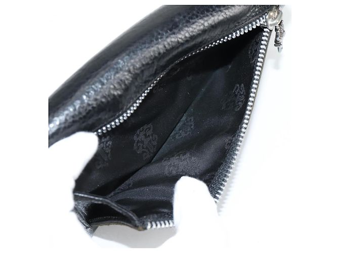 Cartera larga de cuero negro Chrome Hearts Wave Cross Ball Auth 136317M - vista 14