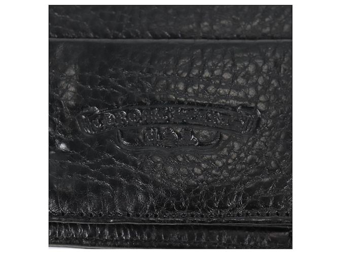 Cartera larga de cuero negro Chrome Hearts Wave Cross Ball Auth 136317M - vista 16