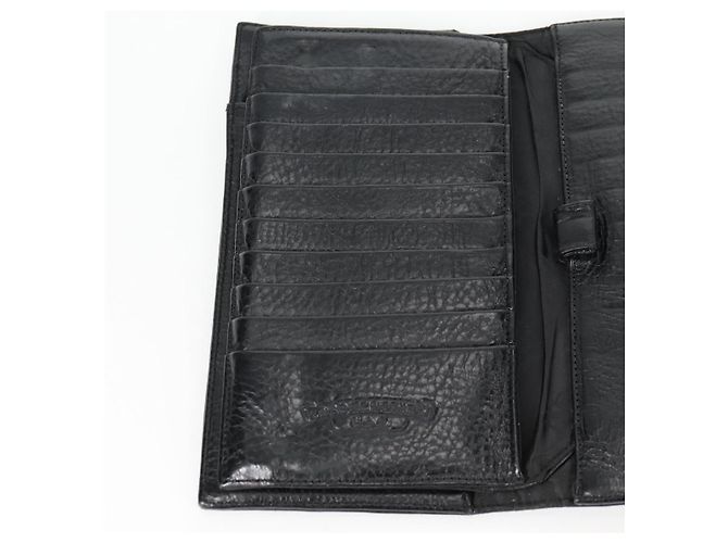 Cartera larga de cuero negro Chrome Hearts Wave Cross Ball Auth 136317M - vista 18