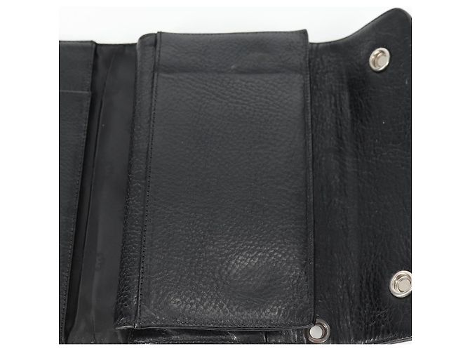 Cartera larga de cuero negro Chrome Hearts Wave Cross Ball Auth 136317M - vista 20