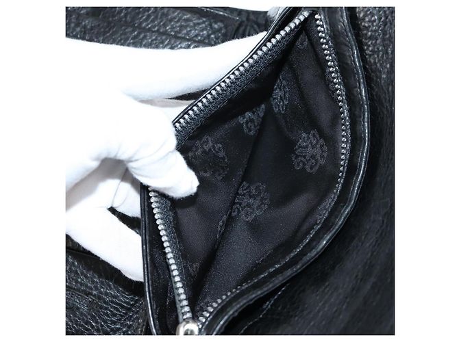 Cartera larga de cuero negro Chrome Hearts Wave Cross Ball Auth 136317M - vista 23