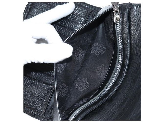 Cartera larga de cuero negro Chrome Hearts Wave Cross Ball Auth 136317M - vista 24