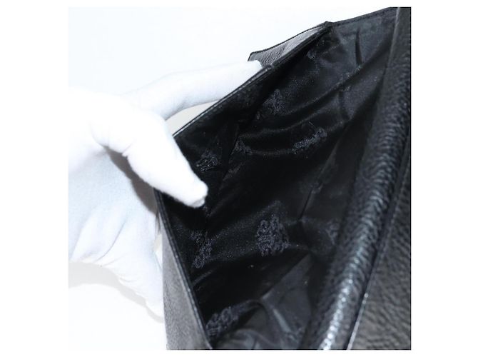 Cartera larga de cuero negro Chrome Hearts Wave Cross Ball Auth 136317M - vista 26