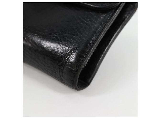 Cartera larga de cuero negro Chrome Hearts Wave Cross Ball Auth 136317M - vista 9