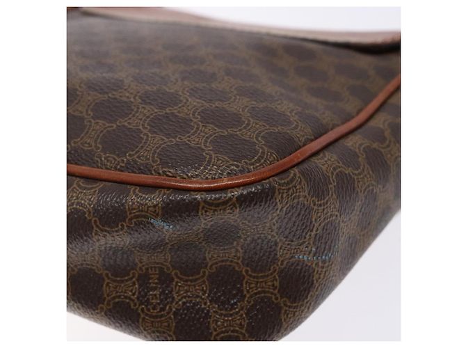 Céline Borsa a Spalla in Tela Macadam CELINE in Pelle PVC Marrone Oro Auth 141524 D'oro - vista 12