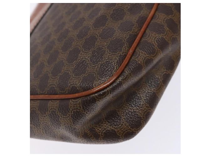 Céline Borsa a Spalla in Tela Macadam CELINE in Pelle PVC Marrone Oro Auth 141524 D'oro - vista 13