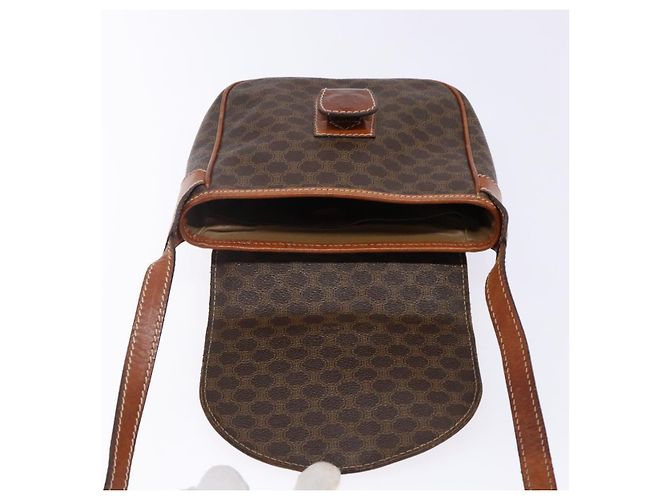 Céline Borsa a Spalla in Tela Macadam CELINE in Pelle PVC Marrone Oro Auth 141524 D'oro - vista 15