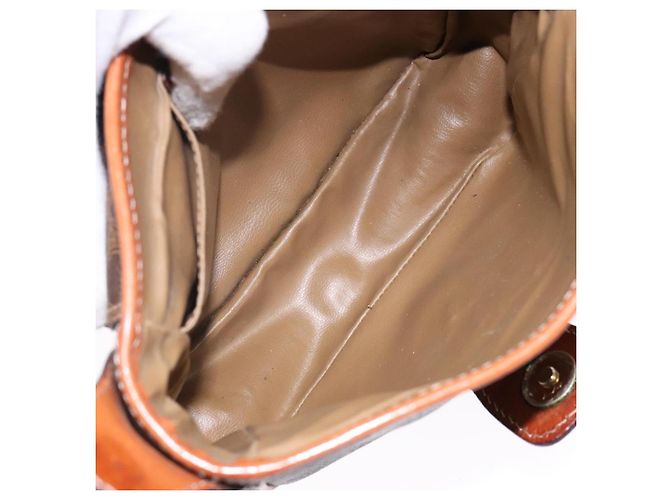 Céline Borsa a Spalla in Tela Macadam CELINE in Pelle PVC Marrone Oro Auth 141524 D'oro - vista 17