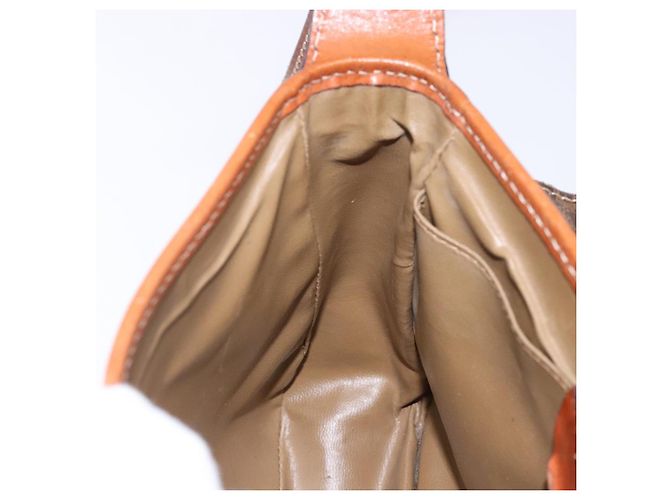 Céline Borsa a Spalla in Tela Macadam CELINE in Pelle PVC Marrone Oro Auth 141524 D'oro - vista 19