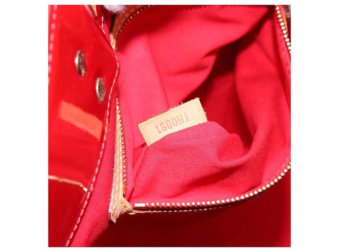 LOUIS VUITTON Monogram Vernis Reade MM Borsa a Mano Rossa M91086 LV Auth 141401 Rosso - vista 12