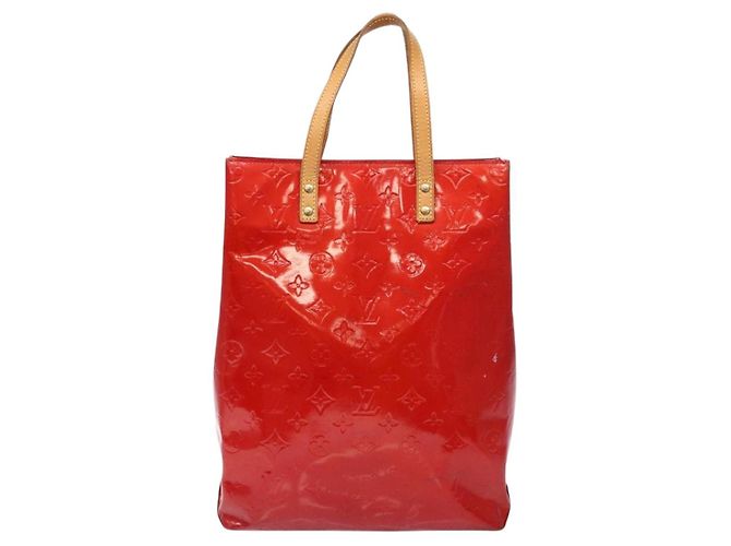LOUIS VUITTON Monogram Vernis Reade MM Borsa a Mano Rossa M91086 LV Auth 141401 Rosso - vista 13
