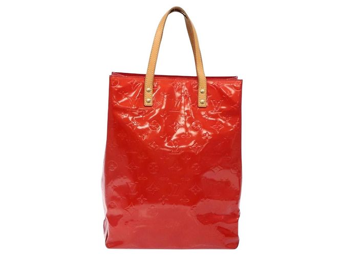 LOUIS VUITTON Monogram Vernis Reade MM Borsa a Mano Rossa M91086 LV Auth 141401 Rosso - vista 2
