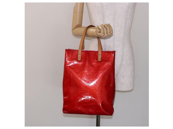 LOUIS VUITTON Monogram Vernis Reade MM Borsa a Mano Rossa M91086 LV Auth 141401 Rosso - vista 22