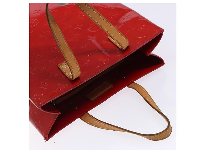 LOUIS VUITTON Monogram Vernis Reade MM Borsa a Mano Rossa M91086 LV Auth 141401 Rosso - vista 6