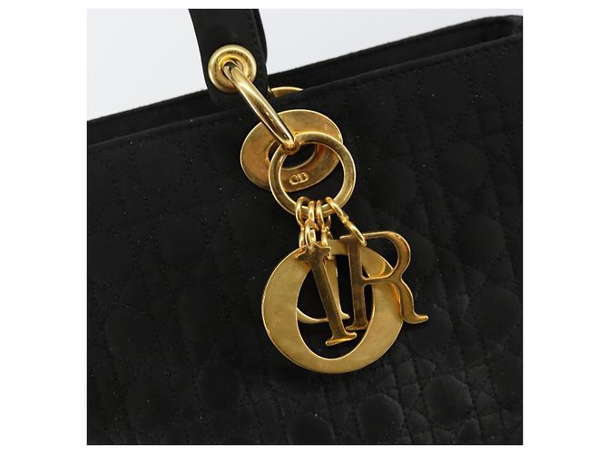 Borsa Canage in nylon nera e oro Christian Dior Auth bs29101 Nero D'oro - vista 14