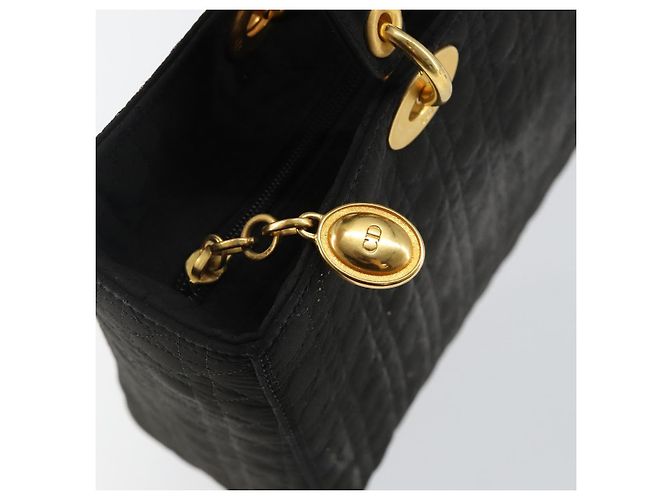 Borsa Canage in nylon nera e oro Christian Dior Auth bs29101 Nero D'oro - vista 15