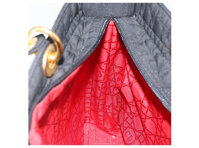 Borsa Canage in nylon nera e oro Christian Dior Auth bs29101 Nero D'oro - vista 19