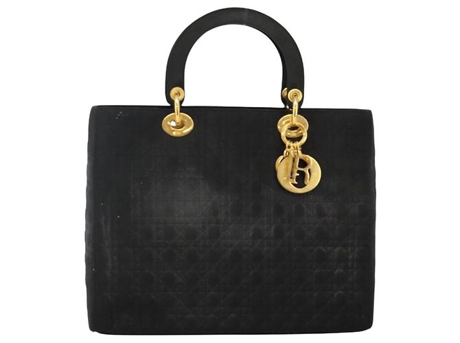 Borsa Canage in nylon nera e oro Christian Dior Auth bs29101 Nero D'oro - vista 2