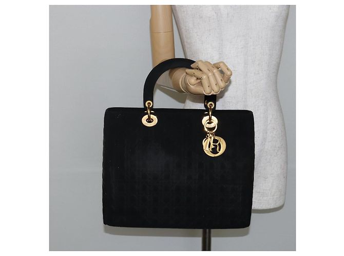 Borsa Canage in nylon nera e oro Christian Dior Auth bs29101 Nero D'oro - vista 22