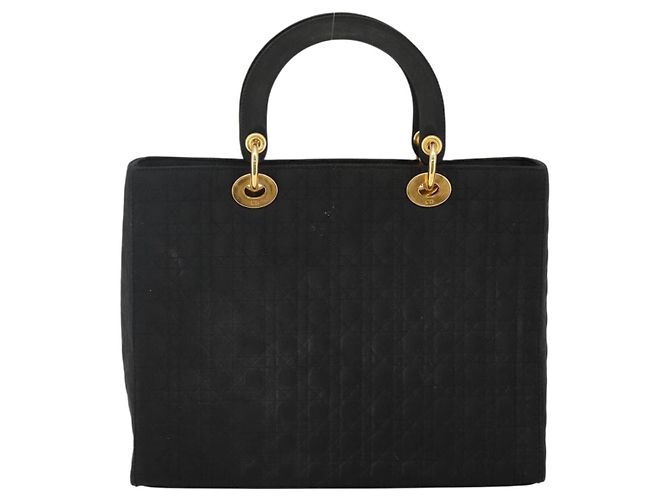 Borsa Canage in nylon nera e oro Christian Dior Auth bs29101 Nero D'oro - vista 3