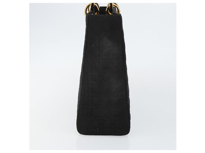Borsa Canage in nylon nera e oro Christian Dior Auth bs29101 Nero D'oro - vista 4