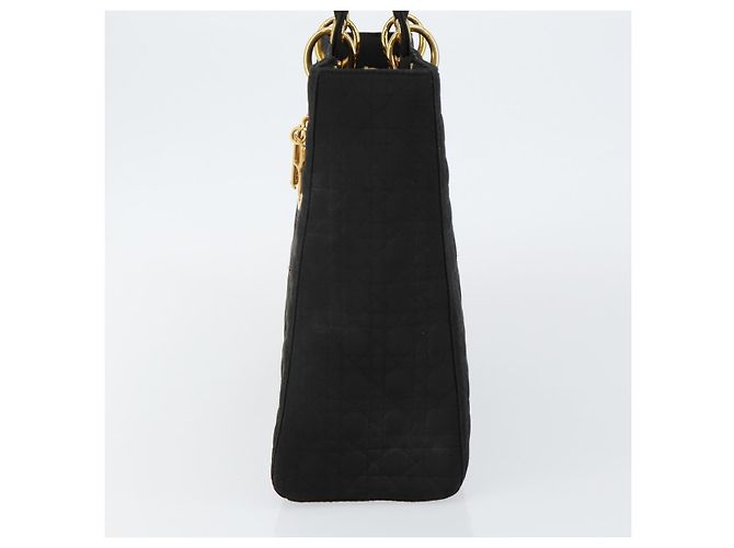 Borsa Canage in nylon nera e oro Christian Dior Auth bs29101 Nero D'oro - vista 5