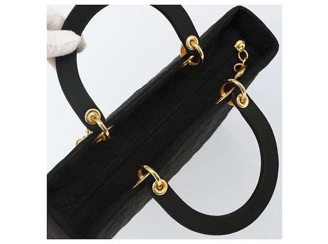 Borsa Canage in nylon nera e oro Christian Dior Auth bs29101 Nero D'oro - vista 6