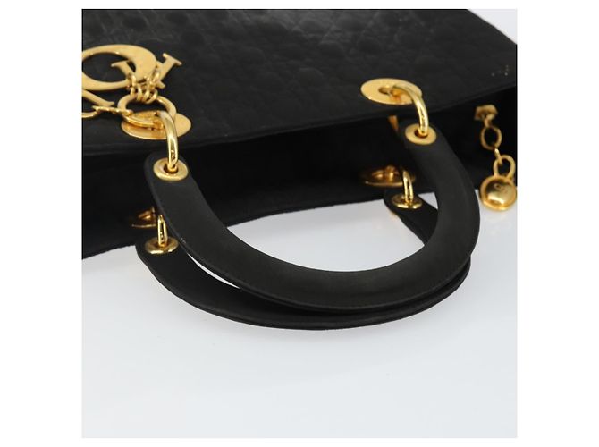 Borsa Canage in nylon nera e oro Christian Dior Auth bs29101 Nero D'oro - vista 7