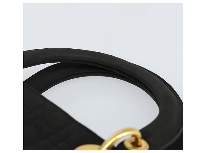 Borsa Canage in nylon nera e oro Christian Dior Auth bs29101 Nero D'oro - vista 8