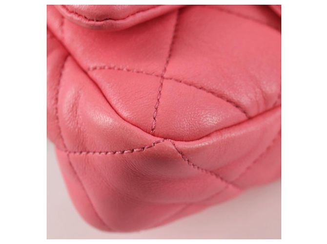 CHANEL Borsa a Spalla Matelassé in Pelle Rosa Oro CC Auth 134854M D'oro - vista 11