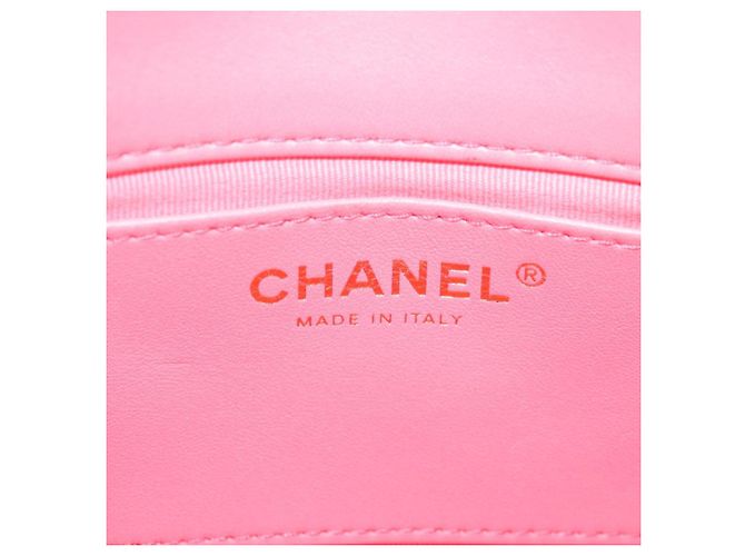 CHANEL Borsa a Spalla Matelassé in Pelle Rosa Oro CC Auth 134854M D'oro - vista 18