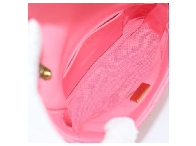 CHANEL Borsa a Spalla Matelassé in Pelle Rosa Oro CC Auth 134854M D'oro - vista 19