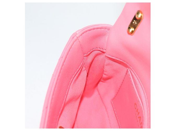 CHANEL Borsa a Spalla Matelassé in Pelle Rosa Oro CC Auth 134854M D'oro - vista 21