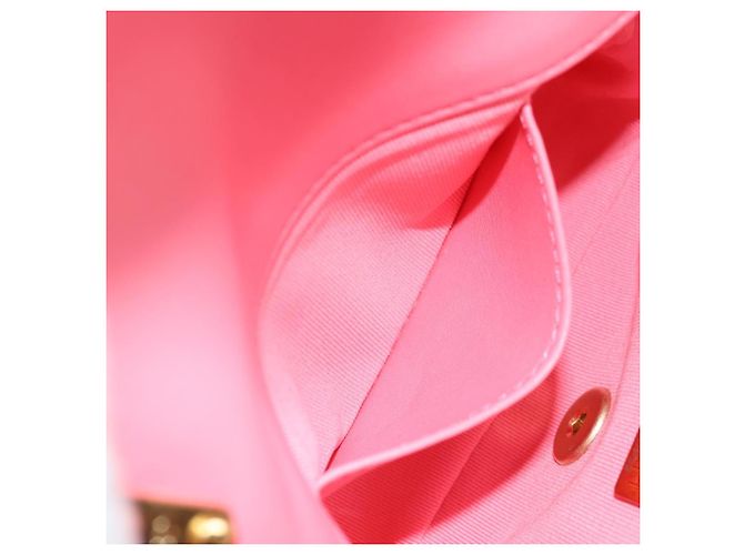 CHANEL Borsa a Spalla Matelassé in Pelle Rosa Oro CC Auth 134854M D'oro - vista 22