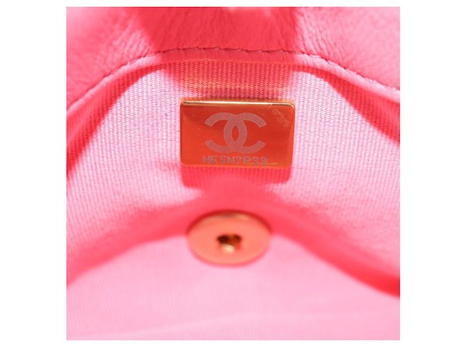 CHANEL Borsa a Spalla Matelassé in Pelle Rosa Oro CC Auth 134854M D'oro - vista 23
