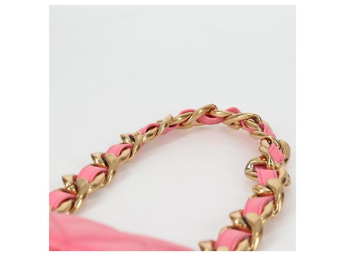 CHANEL Borsa a Spalla Matelassé in Pelle Rosa Oro CC Auth 134854M D'oro - vista 8