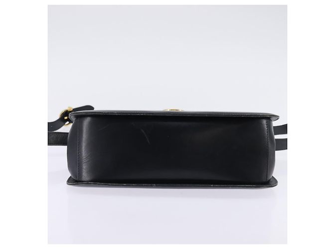 Borsa a mano in pelle Salvatore Ferragamo Gancini blu navy oro Auth 142667 - vista 10