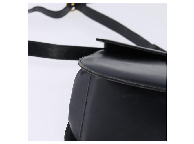 Borsa a mano in pelle Salvatore Ferragamo Gancini blu navy oro Auth 142667 - vista 11