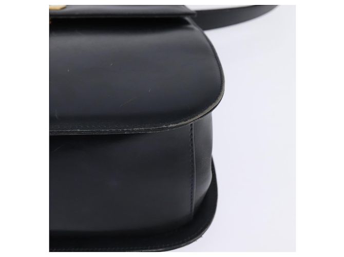 Borsa a mano in pelle Salvatore Ferragamo Gancini blu navy oro Auth 142667 - vista 12