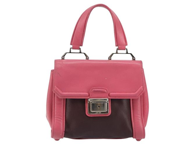 Borsa a mano Miu Miu in pelle 2 in 1 rosa marrone argento autentica bs29468 - vista 13