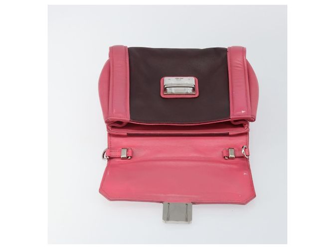 Borsa a mano Miu Miu in pelle 2 in 1 rosa marrone argento autentica bs29468 - vista 19