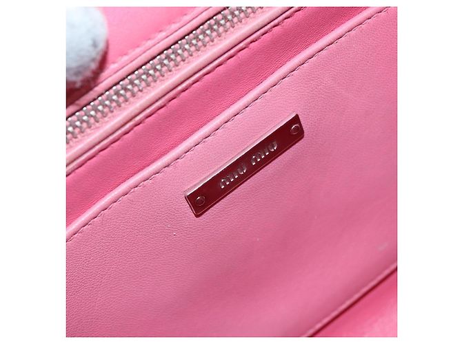 Borsa a mano Miu Miu in pelle 2 in 1 rosa marrone argento autentica bs29468 - vista 20
