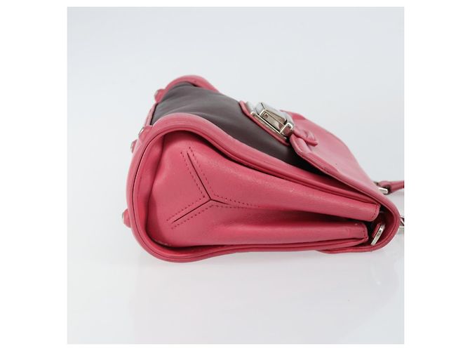 Borsa a mano Miu Miu in pelle 2 in 1 rosa marrone argento autentica bs29468 - vista 3
