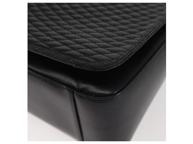 BALLY Bolsa de Ombro de Couro Preta Dourada Auth BA6042 Preto Dourado - vista 13