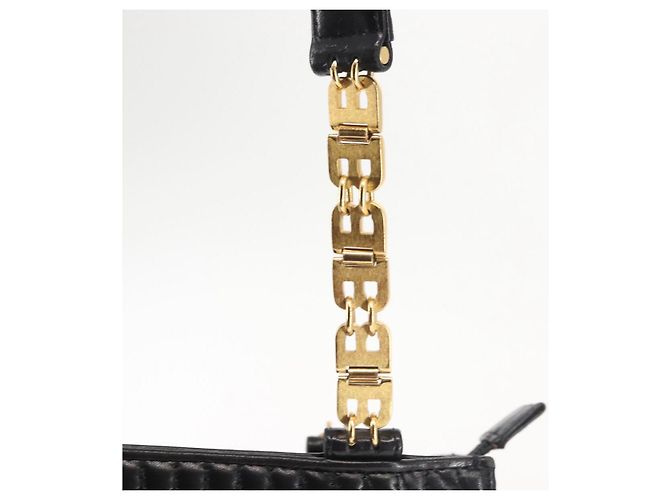 BALLY Bolsa de Ombro de Couro Preta Dourada Auth BA6042 Preto Dourado - vista 14